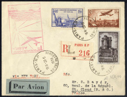 Cover 1939, Erstflug Frankreich - USA Von Paris Am 23.5. Eingeschrieben über New York Nach St. Cloud, Mi. 310,414,444 - Autres & Non Classés