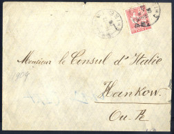 Cover 1909, Brief Von Shanghai Am 18.12. Nach Hankow Frankiert Mit 4 CENTS Auf 10 C.rosa, Kuvert Rechts Und Unten Leicht - Other & Unclassified