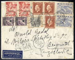 Cover 1938, Luftpostbrief Vom 7.11.1938 Von Neo Faliro Nach Belgrad, Frankiert Mit 10 Marken Zu Insgesamt 15,50 Dr., Sau - Sonstige & Ohne Zuordnung