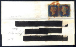 Cover 1840, Brief Von New Castle On Tyne Vom 16.10. Frankiert Durch Paar 2 Pence Blau, Weiß- Breitrandig, Die Adresse Wu - Other & Unclassified