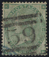 O 1862, 1 Sh Dunkelgelbgrün, Mi. 22 SG 90 / 225,- Unif. 24 - Sonstige & Ohne Zuordnung