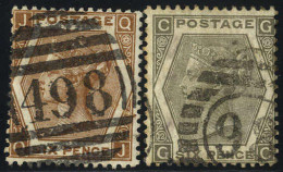 O 1872/73, 6 P. Orangebraun Und Grau, 2 Werte, Kleiner Etwas Stumpfe Zähnung Links (U. 47-48 - SG 122a+125 / 295,-) - Otros & Sin Clasificación