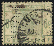 O 1883/84, 6 P., Perfin (U. 83 - SG 194 / 200,-) - Sonstige & Ohne Zuordnung