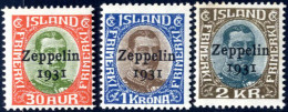 ** 1931, Zeppelin, Komplette Serie 3 Werte, Postfrisch, Die 2 Kr Mit Kleinen Rostflecken Im Gummi, Mi. 147-149 - Other & Unclassified