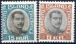 ** 1918/30, Dienstmarken 15 AUR Und 5 Kr., Zwei Postfrische Werte, Mi.32+61 / Ca. 100,- - Sonstige & Ohne Zuordnung