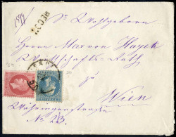 Cover 1878, Eingeschriebener Brief Von Bucuresci Am 11.3. Nach Wien Frankiert Mit 50 B Rosa Und 10 B Blau, Mi. 42,45 - Autres & Non Classés