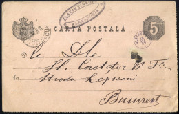 Cover 1889, Ganzsachenkarte Zu 5 B Schwarz Von Alexandria (Fingerhut) Am 25.9. Nach Bucarest, Mi. P14a - Other & Unclassified