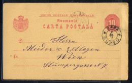 Cover 1893, Ganzsachenkarte 10 B Lilarot Von Gara *Buzeu* Am 4.7. Nach Wien, Mi. 15 - Other & Unclassified