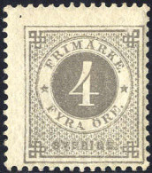 * 1872/79, 4 Öre Grigio, Cenno Di Piega (Mi. 8B / Unif. 17I / 220,-) - Autres & Non Classés