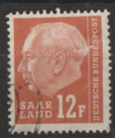 "Deutschland Saargebiet" - MiNr. 387 Deutschland Saargebiet Und Saarland 1957, 1. Jan./25. Mai. Bundespräsident Th. Heuß - Oblitérés