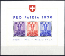 ** 1936, Pro Patria, Drei Marken, Ein Dreierstreifen Und Ein Block, Alles Postfrisch, Mi. 294/96+A294/A296+Bl.2 / Ca. 15 - Other & Unclassified