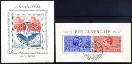 O 1937/1938, Blockausgaben Nationale Briefmarkensammlung Aarau Und Pro Juventute, Gestempelt, Mi. Bl 3+4. - Other & Unclassified