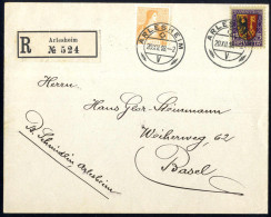 Cover 1918, Eingeschriebener Brief Von Arlesheim Am 20.12. Nach Basel Frankiert Mit 15+5 C Wappen I Und Helvetia Brustbi - Sonstige & Ohne Zuordnung