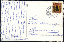 Cover 1919, Ansichtskarte Am 5.2. Nach Charlottenburg Frankiert Mit 10+5 C Wappen I, Mi. 143 - Other & Unclassified
