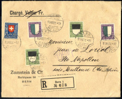 Cover 1922, Eingeschriebener Brief Von Bern Am 15.12. Nach Ile Napoleon (Frankreich) Frankiert Mit Je Zwei 10+5 C Und 20 - Other & Unclassified