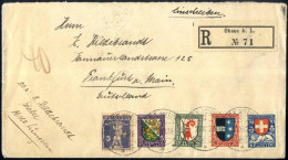 Cover 1926, Eingeschriebener Brief Von Obsee Am 27.12. Nach Frankfurt (Deutschland) Frankiert Mit 5+5 C, 10+5 C Und 20+5 - Sonstige & Ohne Zuordnung