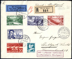 Cover 1932, Eingeschriebener Luftpost-Brief Von Wald Am 1.6. Nach Stuttgart (Deutschland) Frankiert Mit Satz Pro Juventu - Sonstige & Ohne Zuordnung