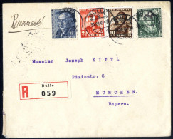 Cover 1942, Eingeschriebener Brief Von Bulle Am 30.12. Nach München (Deutschland) Frankiert Mit Komplettem Satz 4 Werte  - Other & Unclassified