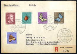 Cover 1952, Eingeschriebener Brief Von Bern Am 1.12. Nach Bensheim (Deutschland) Frankiert Mit Komplettem Satz 5 Werte P - Other & Unclassified