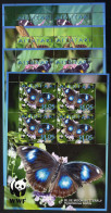 ** 2008, WWF Blaues Mondstiefmütterchen, Kleinbogensatz Postfrisch, Mi. 778-781 KB - Aitutaki