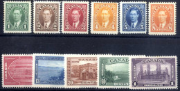 * 1937/38, König Georg VI, Komplette Serie 11 Werte, Gez. 12 Ungebraucht, SG 357-367 Mi. 197-208 Ohne 203 - Sonstige & Ohne Zuordnung