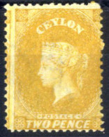 * 1863/69, Königin Viktoria, 2 P Gelb, Gez. 12½ Wz. 2, Ungebraucht, Sign. A Diena, SG 64 Mi. 32 IIb - Ceylon (...-1947)