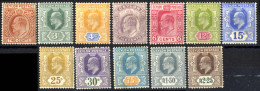 * 1903/05, König Edward VII, Komplette Serie 12 Werte Wz. 3 Ungebraucht, 75 C Mit Rost Im Gummi Auf Drei Zähnen Unten, 4 - Ceylan (...-1947)