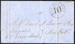 Cover 1860, Brief Aus Matanzas Am 18.6. Nach New York, Einkreiser STEAMSHIP 10 - Sonstige & Ohne Zuordnung