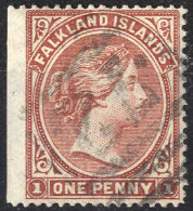 O 1891/99, Viktoria, 1 P. Karminbraun, Mi. 9 B - Falklandinseln