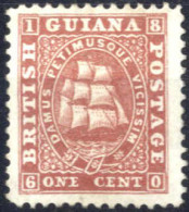 (*) 1860/63, Fregatte Sandbach, 1 C Rosa, Gez. 12 Ohne Gummi, Sign. A Diena, SG 41 Mi. 12 A - Guyane Britannique (...-1966)