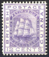 * 1876, Fregatte Sandbach, 12 C Violett, Wz. 1 Ungebraucht, SG 131 Mi. 37 - Britisch-Guayana (...-1966)