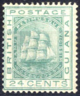 * 1876, Fregatte Sandbach, 24 C Smaragdgrün, Wz. 1 Ungebraucht, SG 132 Mi. 38 - Guyane Britannique (...-1966)