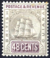 * 1900/1903, Fregatte Sandbach, 48 C Grau/braunlila, Ungebraucht, SG 237 Mi. 109 - Guyane Britannique (...-1966)