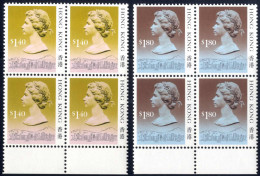 **/bof 1988, Freimarken Königin Elisabeth II., Beide Werte In Postfrischen Viererblöcken Vom Unterrand, Mi. 548 - 49II / - Autres & Non Classés