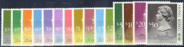 ** 1988, Freimarken Königin Elisabeth II., Komplette Postfrische Serie Aus 15 Werten, Mi. 507II - 521II / 140.- . - Autres & Non Classés