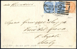Cover 1880, Auslandsbrief Von Calcutta 8.9.1880 über Brindisi Nach Neapel Mit Paar ½ A. Blau Und 2 A. Orange Frankiert - Otros & Sin Clasificación