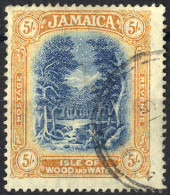 O 1920/21, Landdarstellungen, 5 Sh. Ocker/blau, Stempel Ohne Obbligo, Mi. 86 - Jamaica (...-1961)