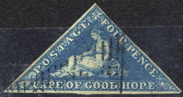 O 1853, Allegorie Der Hoffnung, 4 P Dunkelblau Auf Stark Geblautem Papier, Mi. 2 I W A - Cap De Bonne Espérance (1853-1904)