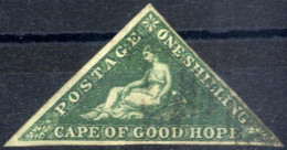 O 1858, 1 Sh. Dunkelgrün (deep Dark-green), Auf Weißem Papier, Zart Gestempelt, Mi. 4 I Ya, SG 8b / 550,- - Cape Of Good Hope (1853-1904)