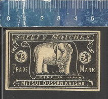 ELEPHANT (ELEFANT OLIFANT JUMBO) - OLD VINTAGE MATCHBOX LABEL MADE JAPAN MITSUI BUSSAN KAISHA - Zündholzschachteletiketten