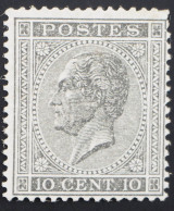 1865 Belgien, 10 C Leopold I, Ungebraucht, MiNr. 14 A, ME 300,- - 1865-1866 Profil Gauche