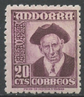 Andorre Espagnol - Andorra 1948-53 Y&T N°44A - Michel N°44 * - 20c Viguier - Nuevos