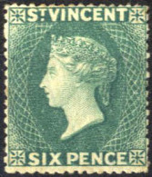 * 1871/80, Königin Viktoria, 6 P Blaugrün Gez. 15 Ungebraucht, SG 19b Mi. 11bA - Papua-Neuguinea