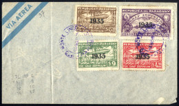 Cover 1935, Luftpost-Zeppelinbrief Von Monte Lindo Am 22.8. Ohne Adresse Frankiert Durch Zeppelinmarken Mit Aufdruck "19 - Paraguay