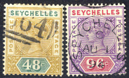 O 1890, Viktoria, 48 Und 96 C. Die Beiden Höchstwerte, Mi. 7,8 - Seychelles (...-1976)