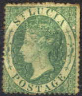 * 1860, Königin Viktoria, 6 P Grün, Wz. 1 Ungebraucht, Sign. E Diena, SG + Mi. 3 - St.Lucia (...-1978)