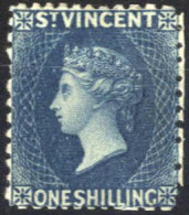 * 1861/70, Königin Viktoria, 1 Sh Blauschiefer, Gez. 11-12½, Ungebraucht, Sign. A Diena, SG 13 Mi. 6 - St.Vincent (...-1979)