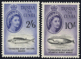 ** 1960, 2 Sh 6 P + 10 Sh, SG + Mi. 39+41 / 85,- - Tristan Da Cunha