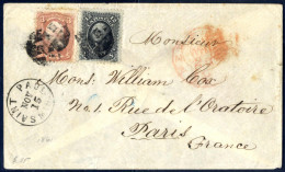 Cover 1861/66, Washington, 3 C. Braun Und 12 C. Schwarz Auf Brief Von Saint Paul Am 15.11. Nach Paris, Entwertet Durch K - Other & Unclassified