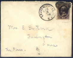 Cover 1873, Henry Clay 12 C. Dunkelviolett Type II Auf Brief Von Lawrenceville Am 26.4.1886 Nach Burlington, Mi. 42 II - Other & Unclassified